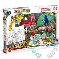 Clementoni 104 db-os Színezhető kétoldalas puzzle - Szafari (25701)