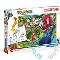 Clementoni 60 db-os Színezhető kétoldalas puzzle - Szafari (26994)