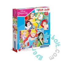 Clementoni 2 x 20 db-os Szuper Színes puzzle - Disney hercegnők (24766)