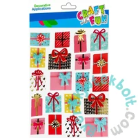 Craft with Fun - Karácsonyi 3D matricák - Ajándékok - 20 db