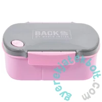 BackUp műanyag csatos uzsonnás doboz - Rózsaszín-szürke