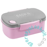 BackUp műanyag csatos uzsonnás doboz - Rózsaszín-szürke