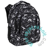 BackUp Dinoszauruszos iskolatáska, hátizsák - 3 rekeszes - Black - GROW WITH ME