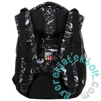 BackUp Dinoszauruszos iskolatáska, hátizsák - 3 rekeszes - Black - GROW WITH ME