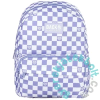 BackUp iskolatáska, hátizsák - 1 rekeszes - Lila, fehér kockás (PLB7C26)