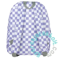 BackUp iskolatáska, hátizsák - 1 rekeszes - Lila, fehér kockás (PLB7C26)
