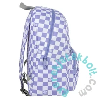 BackUp iskolatáska, hátizsák - 1 rekeszes - Lila, fehér kockás (PLB7C26)