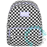 BackUp iskolatáska, hátizsák - 1 rekeszes - Pepita, lila (PLB7C94F)