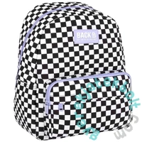 BackUp iskolatáska, hátizsák - 1 rekeszes - Pepita, lila (PLB7C94F)