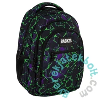 BackUp iskolatáska, hátizsák - 3 rekeszes - Black, green (PLB7O52)
