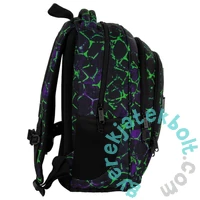 BackUp iskolatáska, hátizsák - 3 rekeszes - Black, green (PLB7O52)