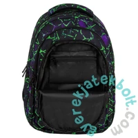 BackUp iskolatáska, hátizsák - 3 rekeszes - Black, green (PLB7O52)