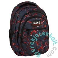BackUp iskolatáska, hátizsák - 3 rekeszes - Black lava (PLB7O43)