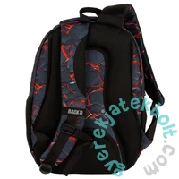 BackUp iskolatáska, hátizsák - 3 rekeszes - Black lava (PLB7O43)
