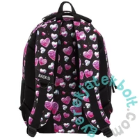 BackUp iskolatáska, hátizsák - 3 rekeszes - Glitter Hearts (PLB8X32)