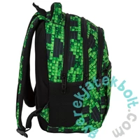 BackUp iskolatáska, hátizsák - 3 rekeszes - Green pixel (PLB7P64)