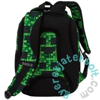 BackUp iskolatáska, hátizsák - 3 rekeszes - Green pixel (PLB7P64)
