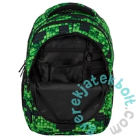 BackUp iskolatáska, hátizsák - 3 rekeszes - Green pixel (PLB7P64)