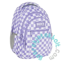 BackUp iskolatáska, hátizsák - 3 rekeszes - Lila, fehér kockás (PLB7O26)