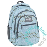 BackUp iskolatáska, hátizsák mellpánttal - 3 rekeszes - Arany cikkcakk