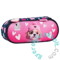 Cleo és Frank kutyás ovális tolltartó - rózsaszín (P1ACF42)