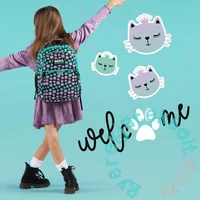 BackUp cicás iskolatáska, hátizsák - 3 rekeszes - Colour Kitty