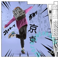 hátizsák - 3 rekeszes - Black Manga