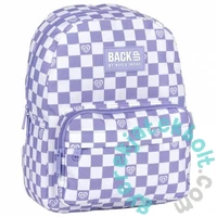 BackUp 2000-es évek hátizsák - 1 rekeszes - Lila-fehér kockás (PLB6F29)