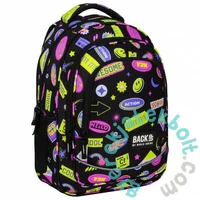 BackUp 2000-es évek hátizsák - 2 rekeszes - Színes matricák (PLB6X11)