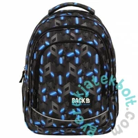 BackUp Geometrikus hátizsák - 2 rekeszes - Neonos kék formák (PLB6X44)