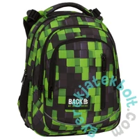 BackUp Geometrikus hátizsák - 3 rekeszes - Zöld pixelek