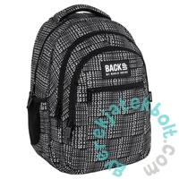 BackUp iskolatáska, hátizsák - 3 rekeszes - Black and White (PLB7O42)