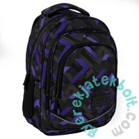 BackUp iskolatáska, hátizsák - 3 rekeszes - Black, purple (PLB7X47)