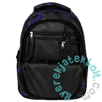 BackUp iskolatáska, hátizsák - 3 rekeszes - Black, purple (PLB7X47)