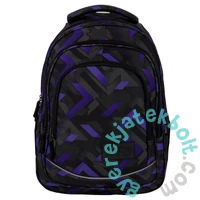 BackUp iskolatáska, hátizsák - 3 rekeszes - Black, purple (PLB7X47)