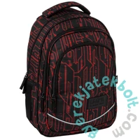 BackUp iskolatáska, hátizsák - 3 rekeszes - Black, red (PLB7X51)