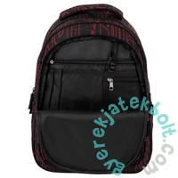 BackUp iskolatáska, hátizsák - 3 rekeszes - Black, red (PLB7X51)