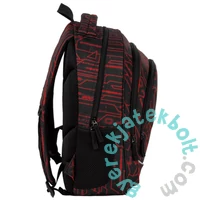 BackUp iskolatáska, hátizsák - 3 rekeszes - Black, red (PLB7X51)