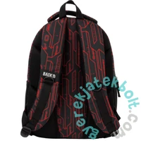 BackUp iskolatáska, hátizsák - 3 rekeszes - Black, red (PLB7X51)