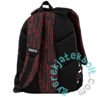 BackUp iskolatáska, hátizsák - 3 rekeszes - Black, red (PLB7X51)