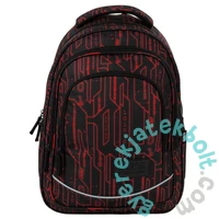 BackUp iskolatáska, hátizsák - 3 rekeszes - Black, red (PLB7X51)