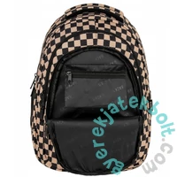 BackUp iskolatáska, hátizsák - 3 rekeszes - Brown pepita (PLB7O24)