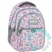 BackUp iskolatáska, hátizsák - 3 rekeszes - Pink dog (PLB7P06)