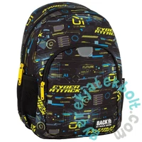 BackUp iskolatáska, hátizsák mellpánttal - 1 rekeszes - Ciber attack (PLB7T50)