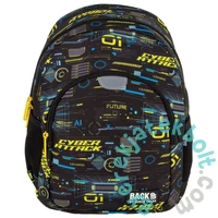 BackUp iskolatáska, hátizsák mellpánttal - 1 rekeszes - Ciber attack (PLB7T50)