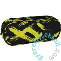 BackUp Neon ovális tolltartó - Sárga ecsetvonások