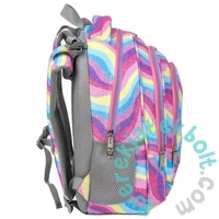 BackUp Pasztell hátizsák - 3 rekeszes - Színes hullámok (PLB6R21)