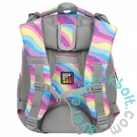 BackUp Pasztell hátizsák - 3 rekeszes - Színes hullámok (PLB6R21)