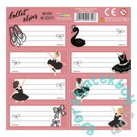 Derform - Balerina 8 db-os füzetcímke - Ballet shoes - kétféle (NNZBL)