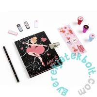 Balerinás kulcsos napló 14 x 18 cm - jelölő matricával és nyomdával (PKSZPBL11)